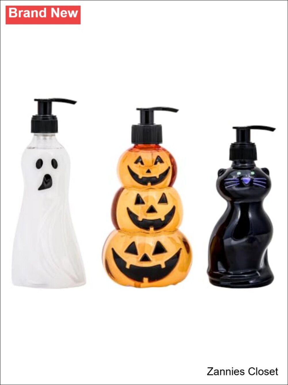 👻 Simple Pleasures 3 Pack Halloween Soap Dispensers Apple Candy Scents Plastic